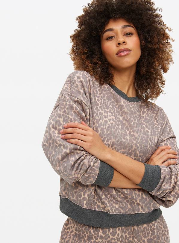Leopard Print Co-ord Crew Sweatshirt  XXL